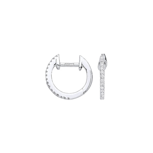 9ct White Gold Diamond Earrings