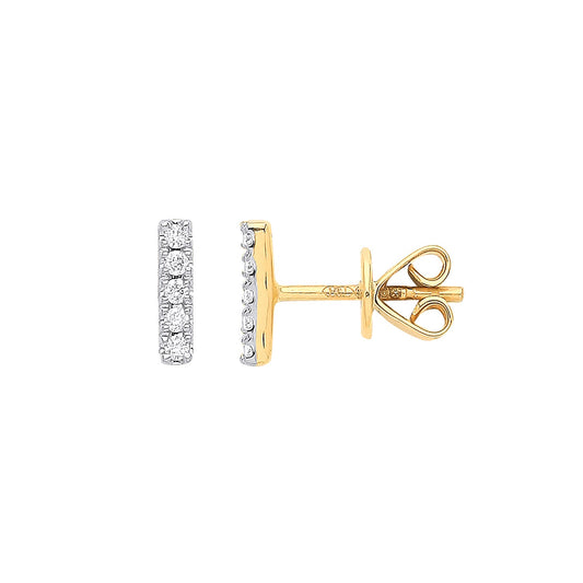 9ct Gold Diamond Earrings