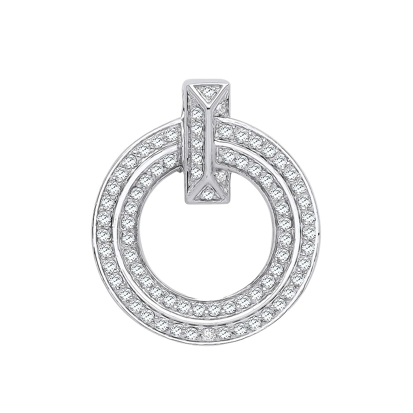 White Gold Circle of Life Diamond Pendant