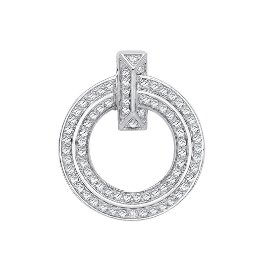 White Gold Circle of Life Diamond Pendant