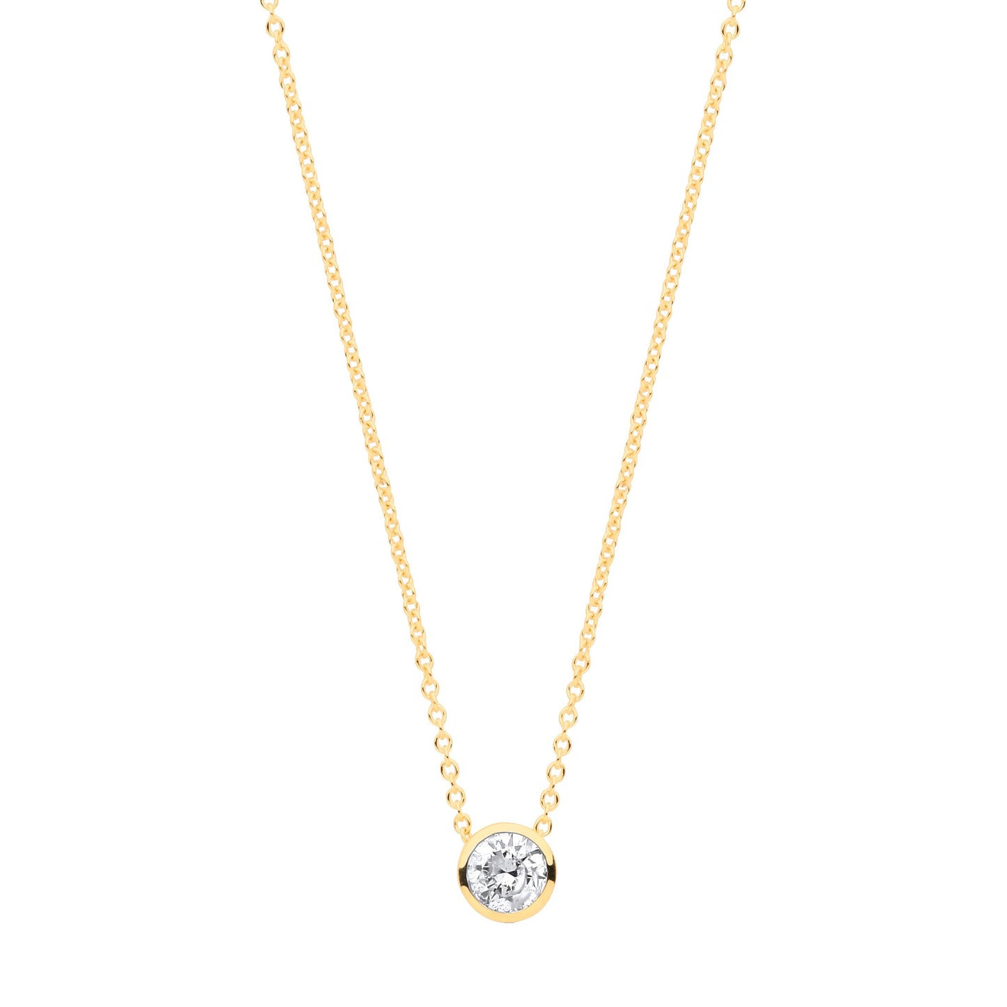 Gold Rubover Diamond Pendant