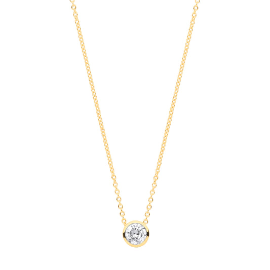 Gold Rubover Diamond Pendant