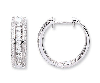 18ct White Gold Diamond Earrings