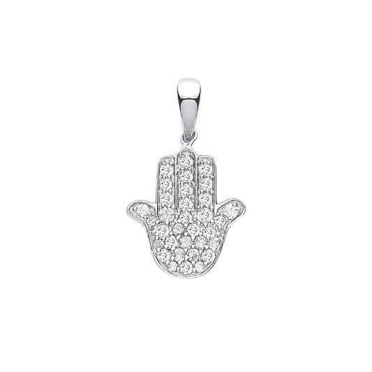 White Gold Diamonds Hamsa Pendant