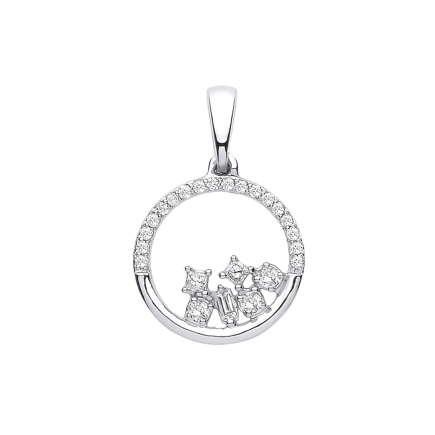 White Gold Diamond circle pendant