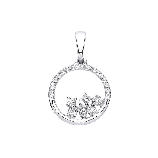 White Gold Diamond circle pendant