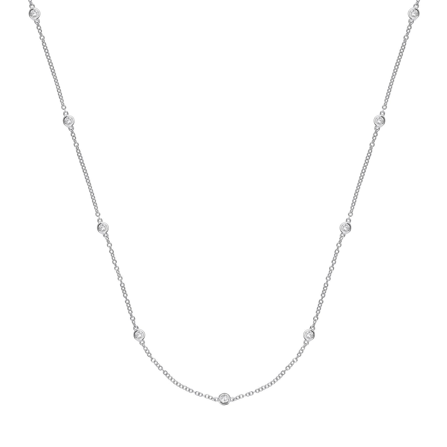 9ct White Gold Diamond Necklace