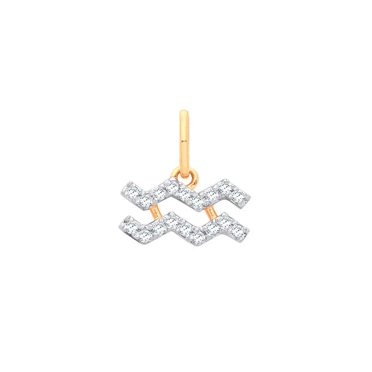 9ct Gold Aquarius Zodiac Pendant