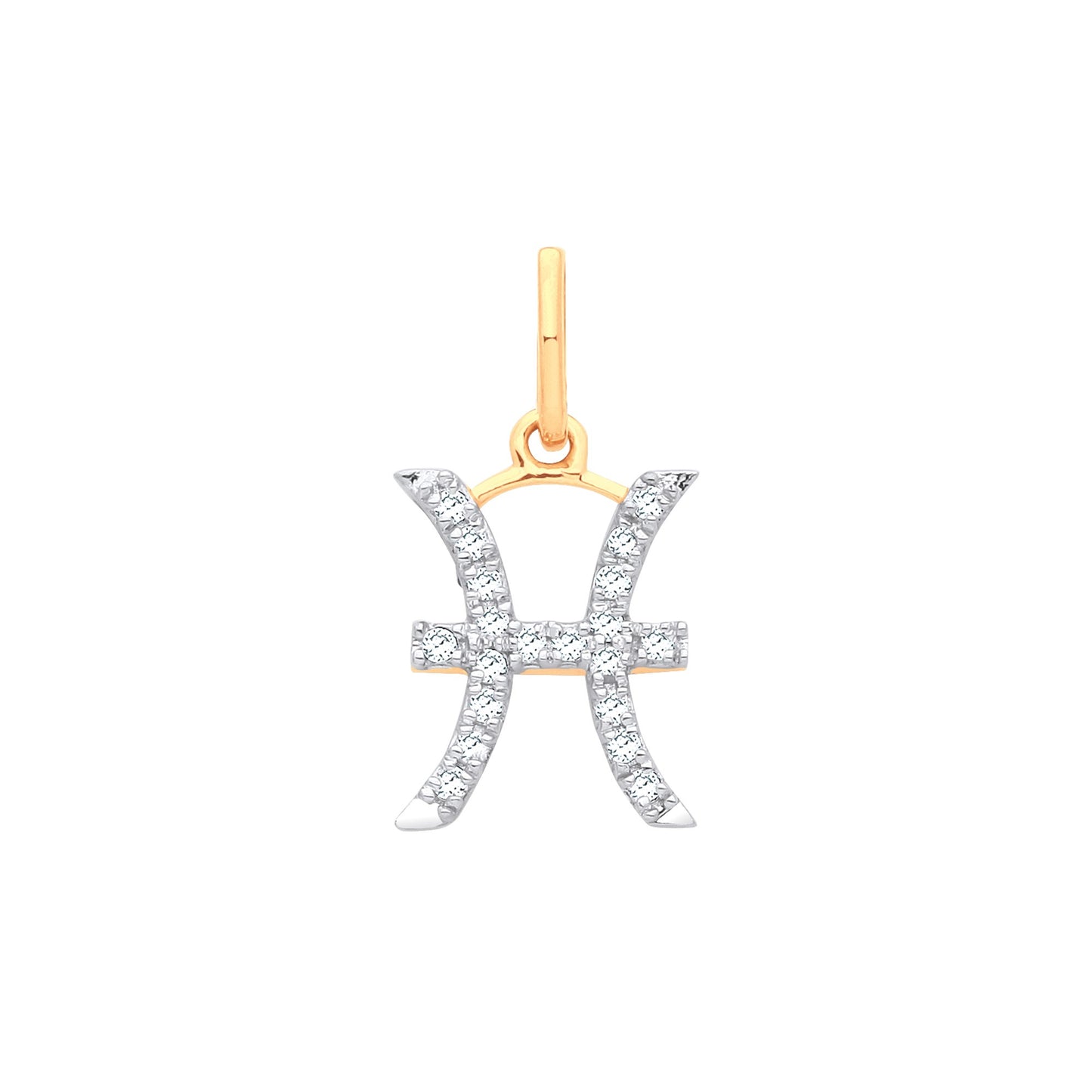 Gold Pisces Zodiac Pendant
