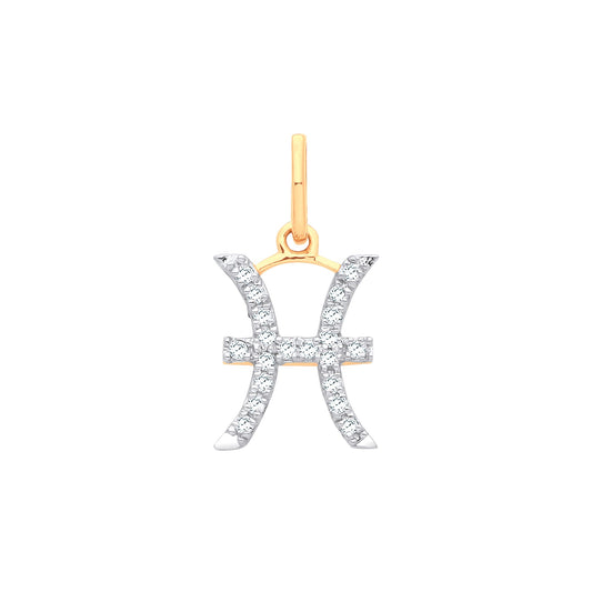 Gold Pisces Zodiac Pendant