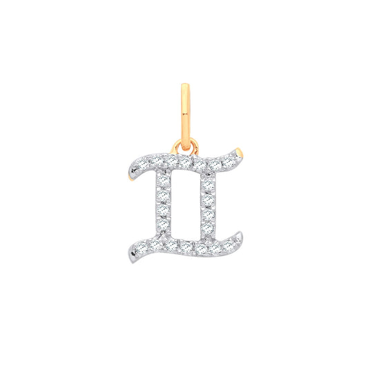 Gold Gemini Zodiac Pendant