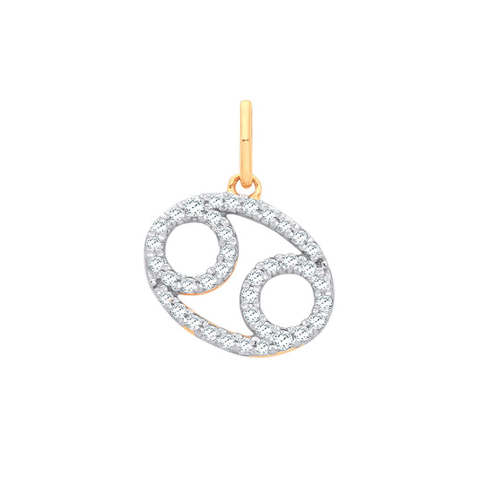 Gold Cancer Zodiac Pendant