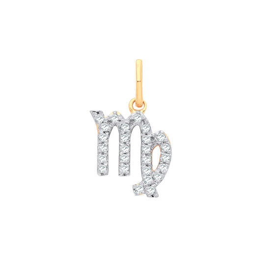 Gold Virgo Zodiac Pendant