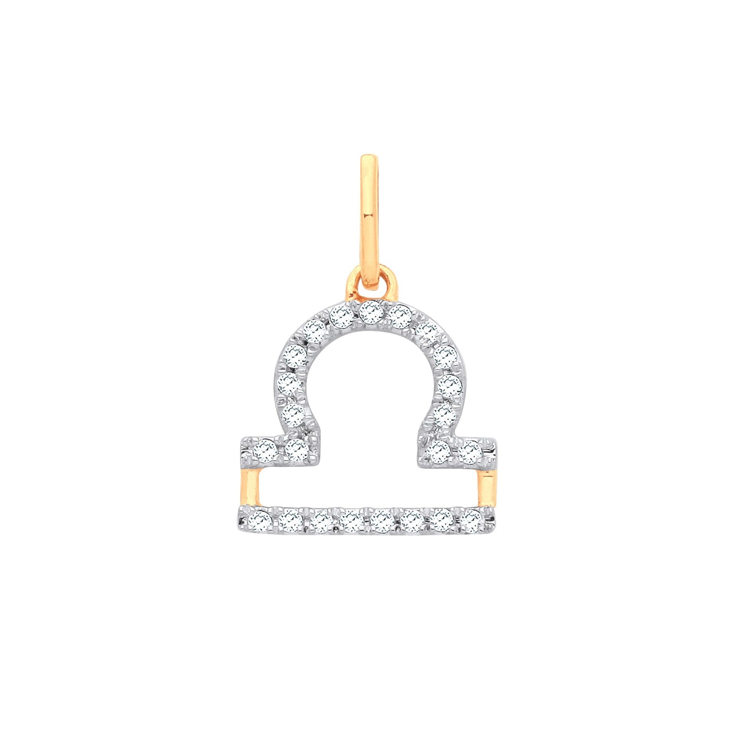 Gold Libra Zodiac Pendant