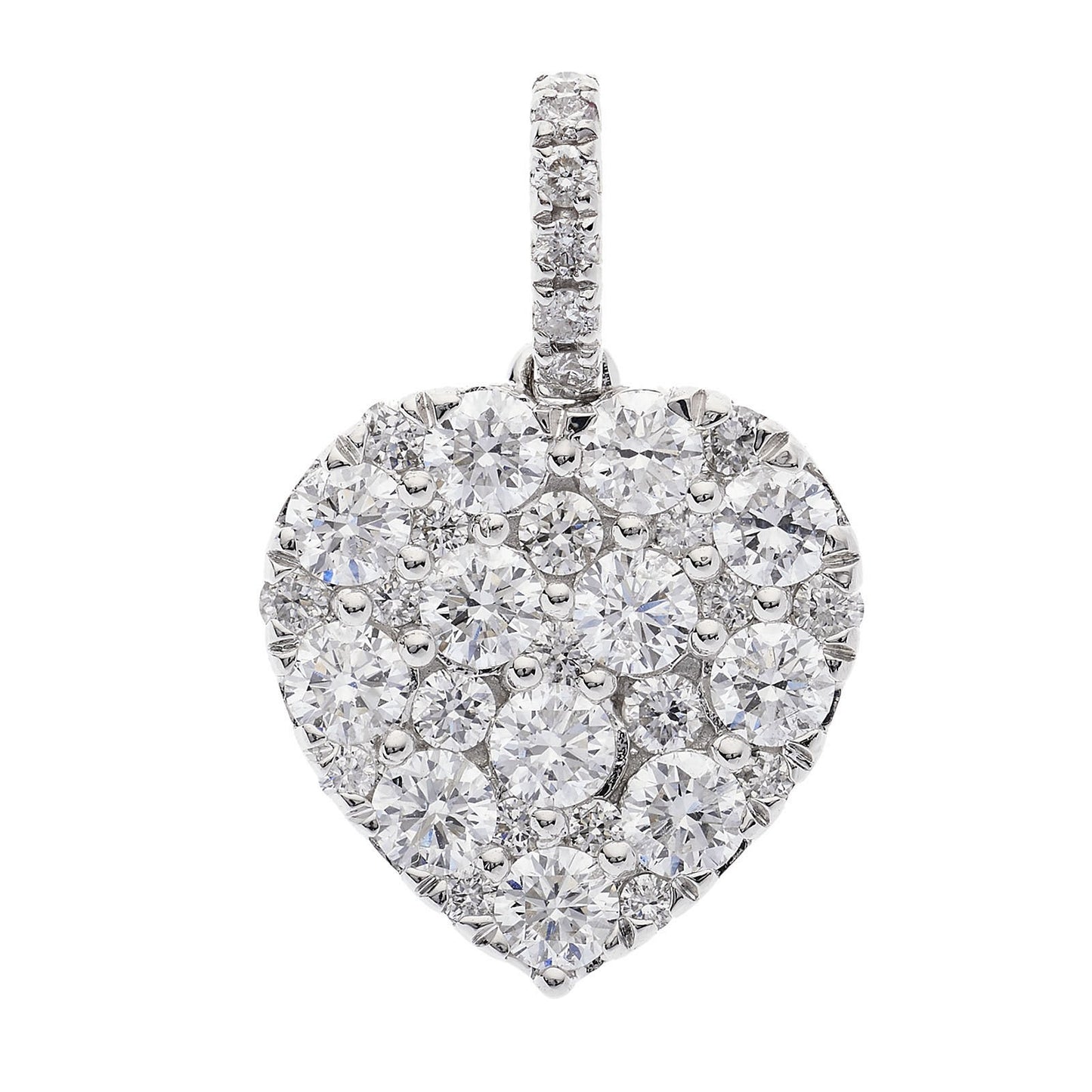 White Gold Brilliant Cut Diamond Heart Pendant