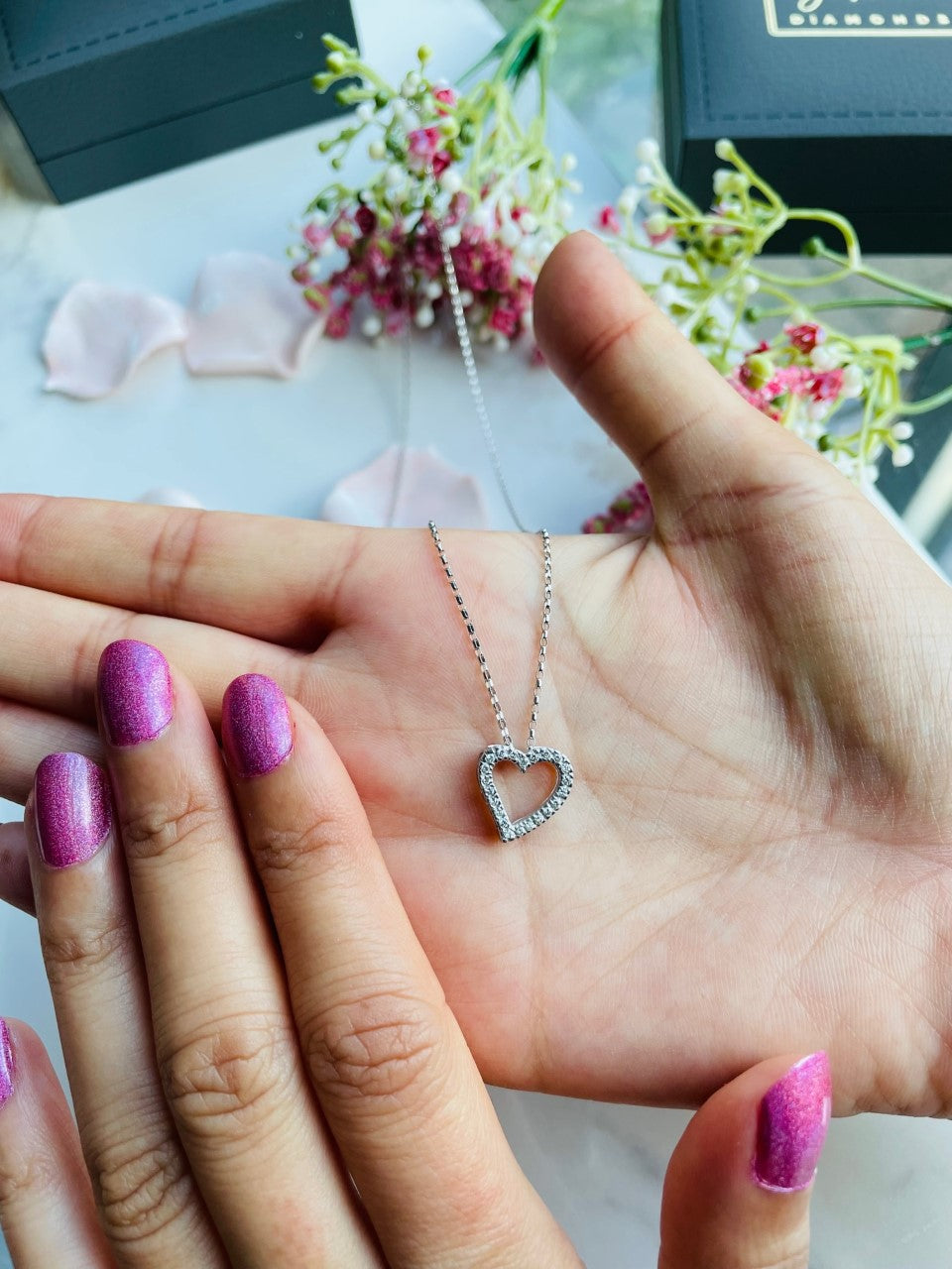 White Gold Diamond Heart Pendant